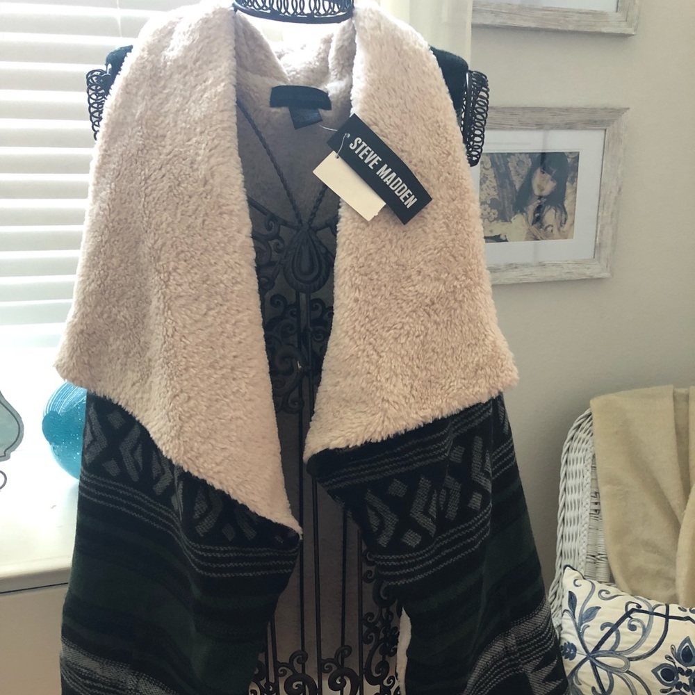 Steve Madden Sweater Vest & faux sheep fur inside